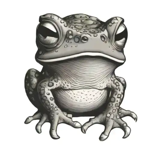 Toad with an acid tab on his tongue  tattoo design idea