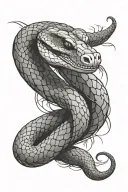 a snake that wraps around the arm that passes behind the back and its head rests on the chest tattoo design idea