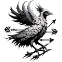 transforming Phenix with arrows representing progress tattoo design idea