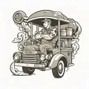 truck driver, plumber tattoo design idea