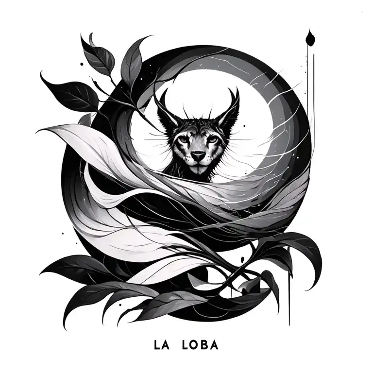 the story of La Loba minimalist abstract  tattoo design idea