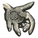 skelltons hand, engraved with magic runes hand tattoo tattoo design idea