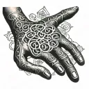 skelltons hand, engraved with magic runes hand tattoo tattoo design idea