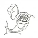 Rose and letter J Scott Campbell tattoo design idea