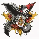 life is a gamble  tattoo design idea