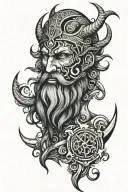 dark norse mythology tattoo design idea