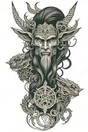 dark norse mythology tattoo design idea