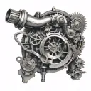 mechanical turbo tattoo design idea