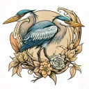 great blue heron tattoo design idea