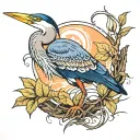 great blue heron tattoo design idea