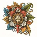 mix Lebanese Armenian symbol incorporated tattoo design idea