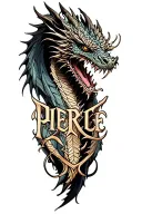 "Pierce" dragon tattoo design idea