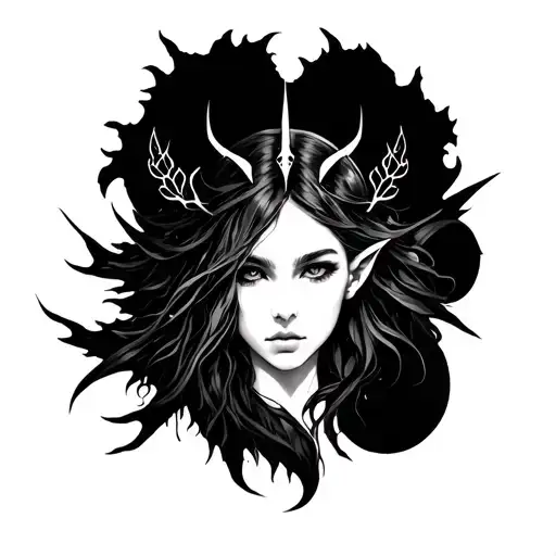 Elven aesthetic tattoo design idea