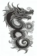 Nordic dragon wrapped tattoo design idea