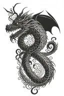 Nordic dragon wrapped tattoo design idea
