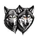 Father Son Wolf tattoo design idea