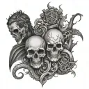 duality, good and bad, life and death tattoo design idea