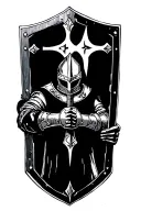 knight holding shield templar cross tattoo design idea