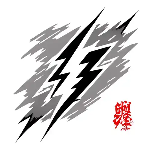 Japanese Lightning Bolt tattoo design idea