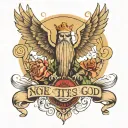 none trust God tattoo design idea