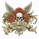 none trust God tattoo design idea