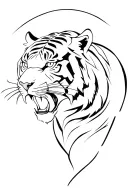 tiger roaring tattoo design idea