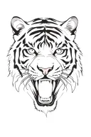 tiger roaring tattoo design idea