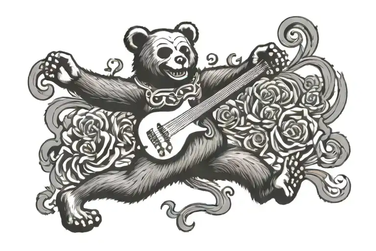Grateful Dead dancing bear tattoo design idea