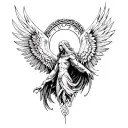 guardian angle tattoo design idea