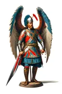 Winged Hussar holding wojtek tattoo design idea