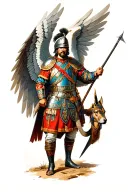 Winged Hussar holding wojtek tattoo design idea