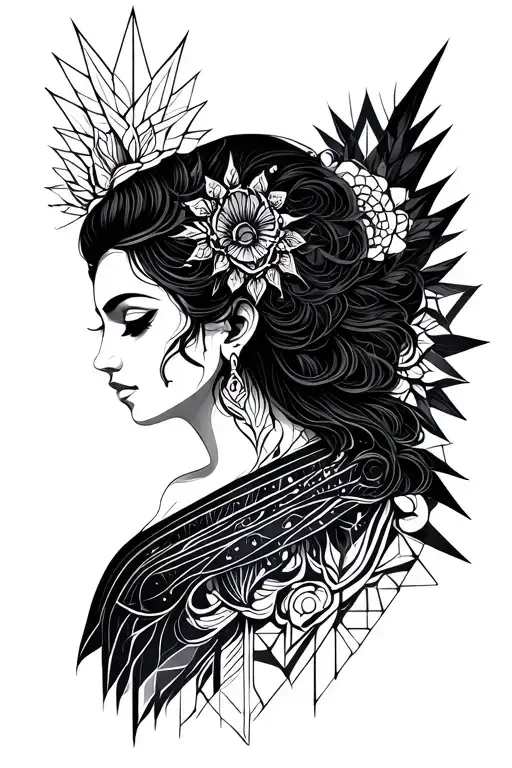 Dark Goddess tattoo design idea