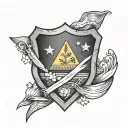 Triangular shield with the flag of Venezuela filled tattoo design idea