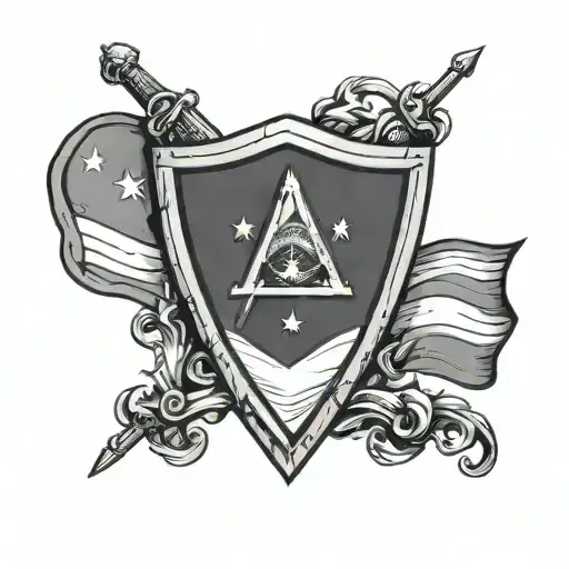 Triangular shield with the flag of Venezuela filled tattoo design idea