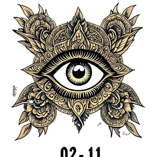 "02:11" lord shiva third eye tattoo design idea