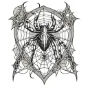 spider in heart shape web design tattoo design idea