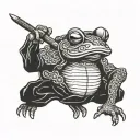 samurai frog tattoo design idea
