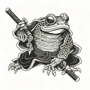 samurai frog tattoo design idea