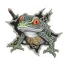 samurai frog tattoo design idea