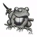 samurai frog tattoo design idea