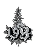 1993 written sign tattoo design idea