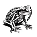 Frog Skeleton sat down tattoo design idea