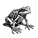 Frog Skeleton sat down tattoo design idea