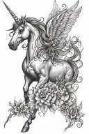 fairy unicorn tattoo design idea
