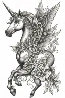 fairy unicorn tattoo design idea