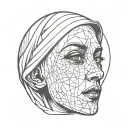 the nun horny face one eye tattoo design idea