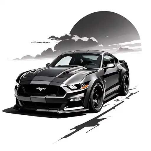 ford mustang tattoo design idea