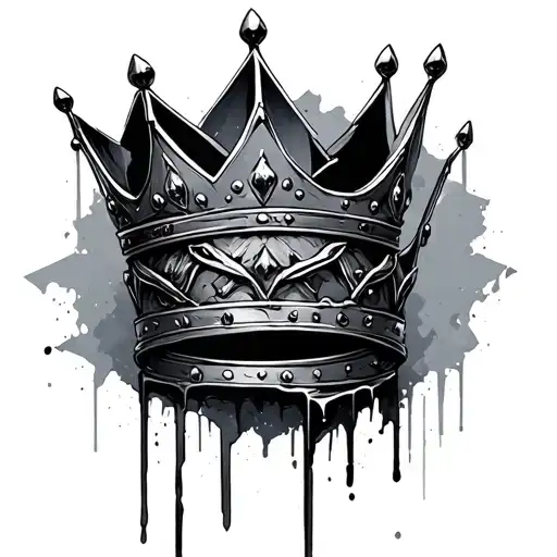 broken crown tattoo design idea
