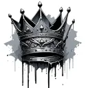 broken crown tattoo design idea