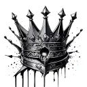 broken crown tattoo design idea